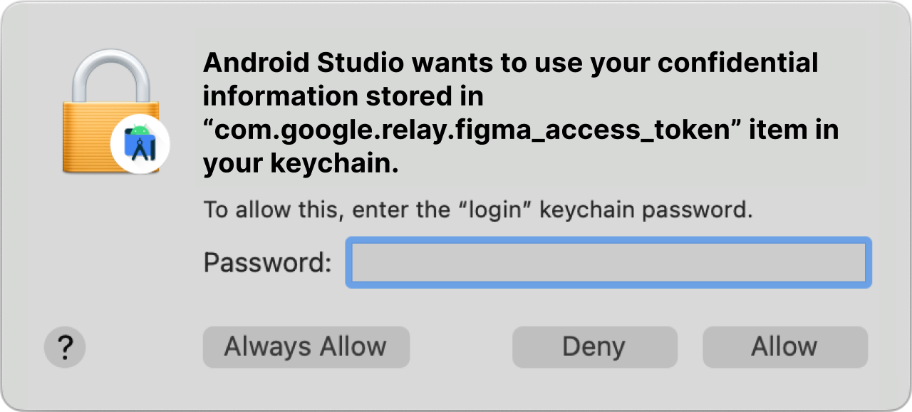 Keychain system dialog