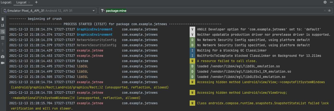 New formatting for logs in Logcat