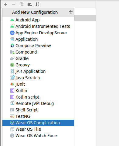 WearOS new launch configurations